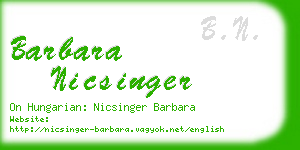 barbara nicsinger business card